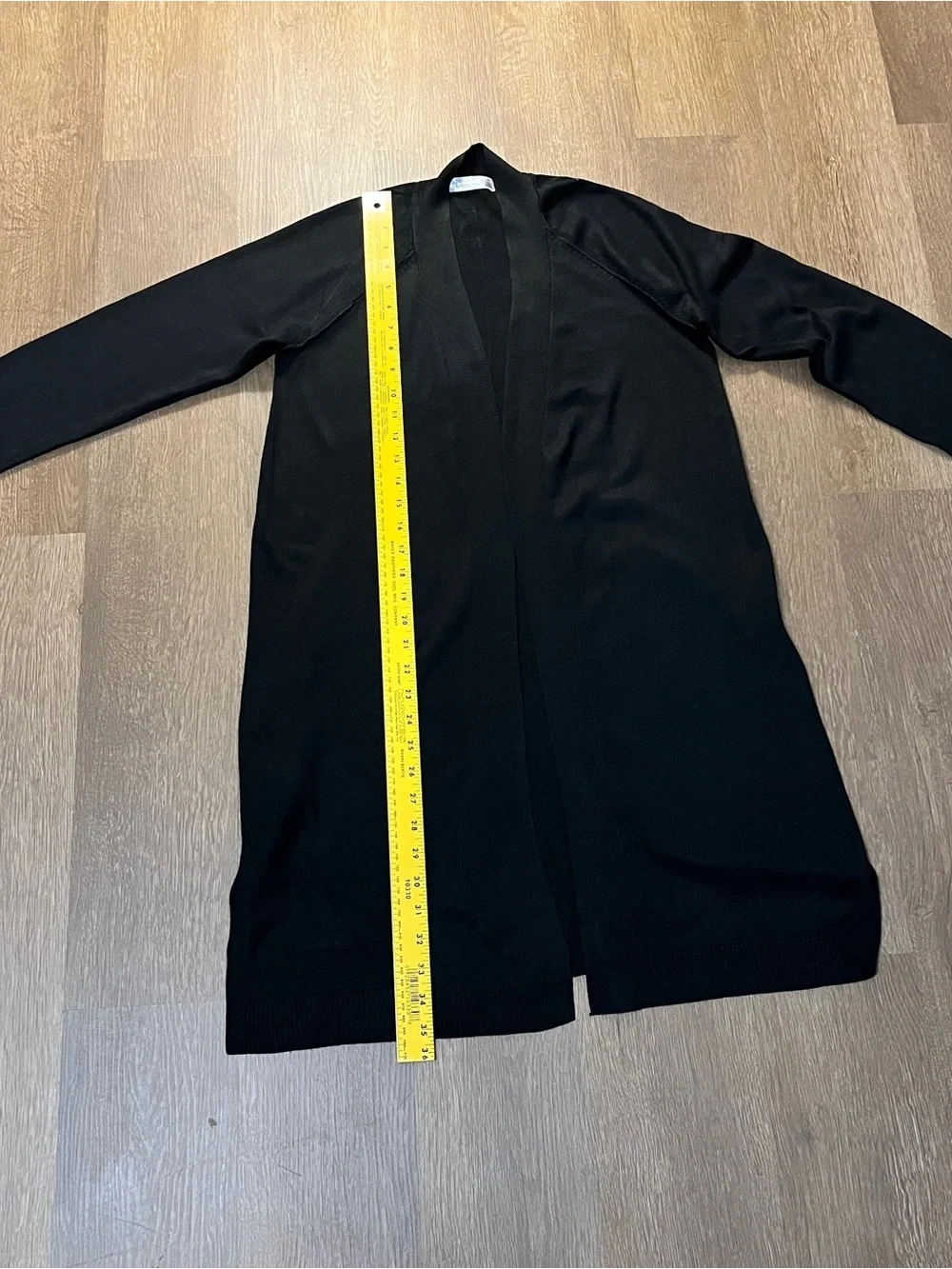 89th + Madison Black Open-Front Longline Duster Cardigan (S)